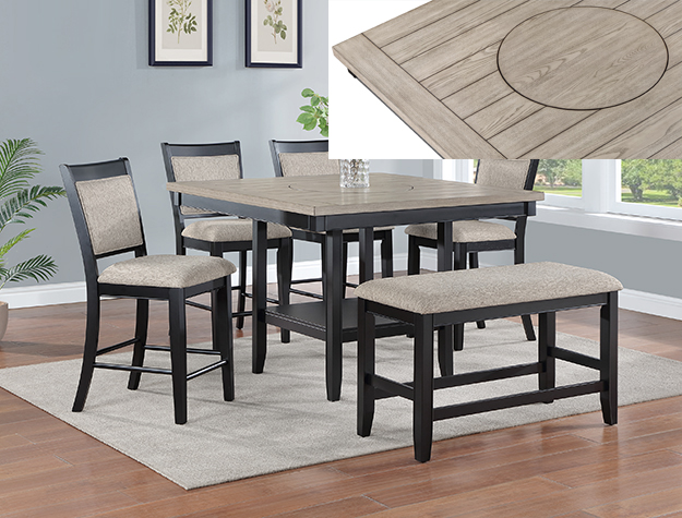 Fulton Counter Height 6PC Dining Set — Light Grey