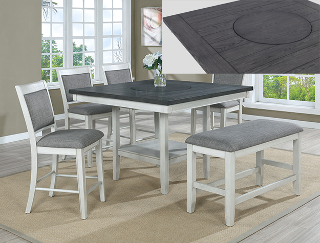 Fulton Counter Height 6PC Dining Set — Chalk Grey