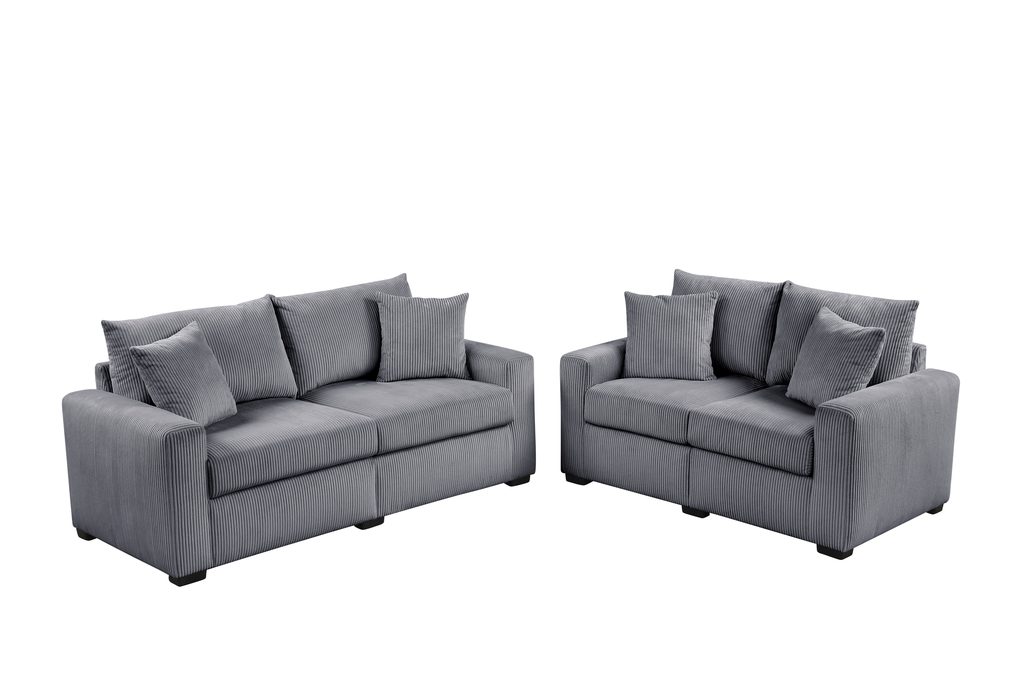 HH1124 Gray - Sofa & Loveseat Set