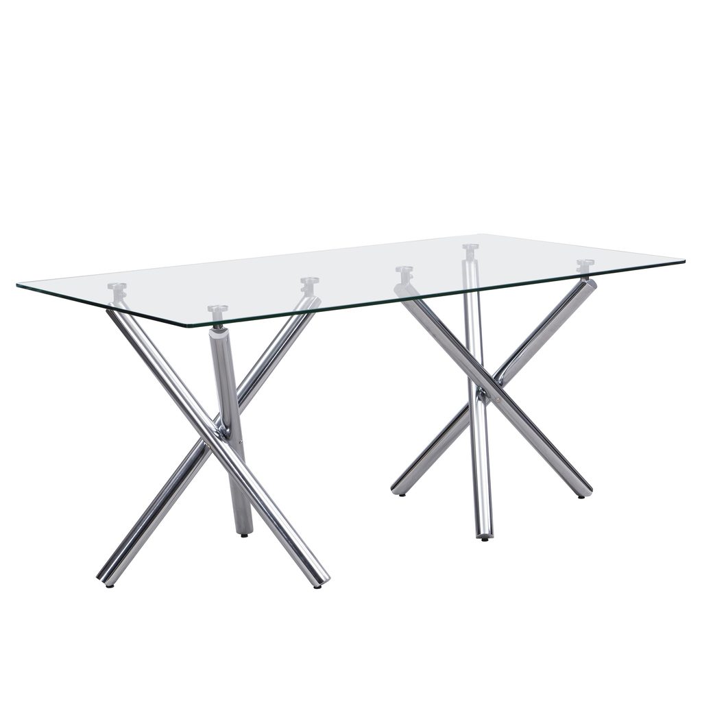 D201 Black - Glass Table + 6 Chairs
