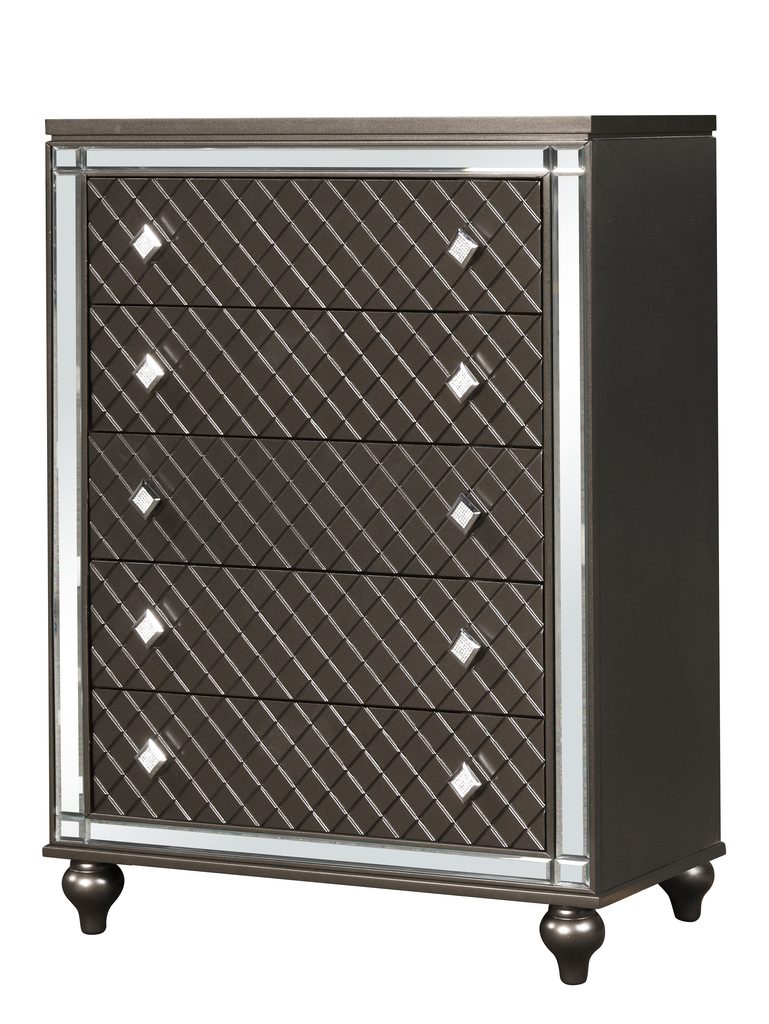 Stars Charcoal - 5PC Bedroom Set Queen, King